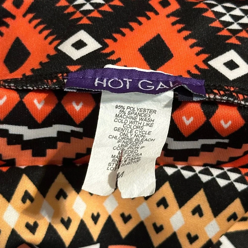 Hot Gal Mini Skirt Medium‎ Tribal Skater Y2K Aztec Print Stretch Indie